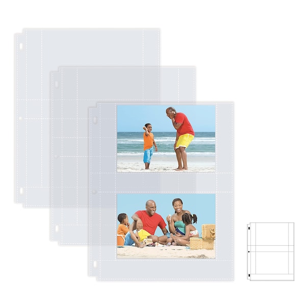 Better Office Products Photo Album Refill Sheets, For 4 x 6 Inch Photos, Heavyweight, Diamond Clear, 25PK 32421 - main